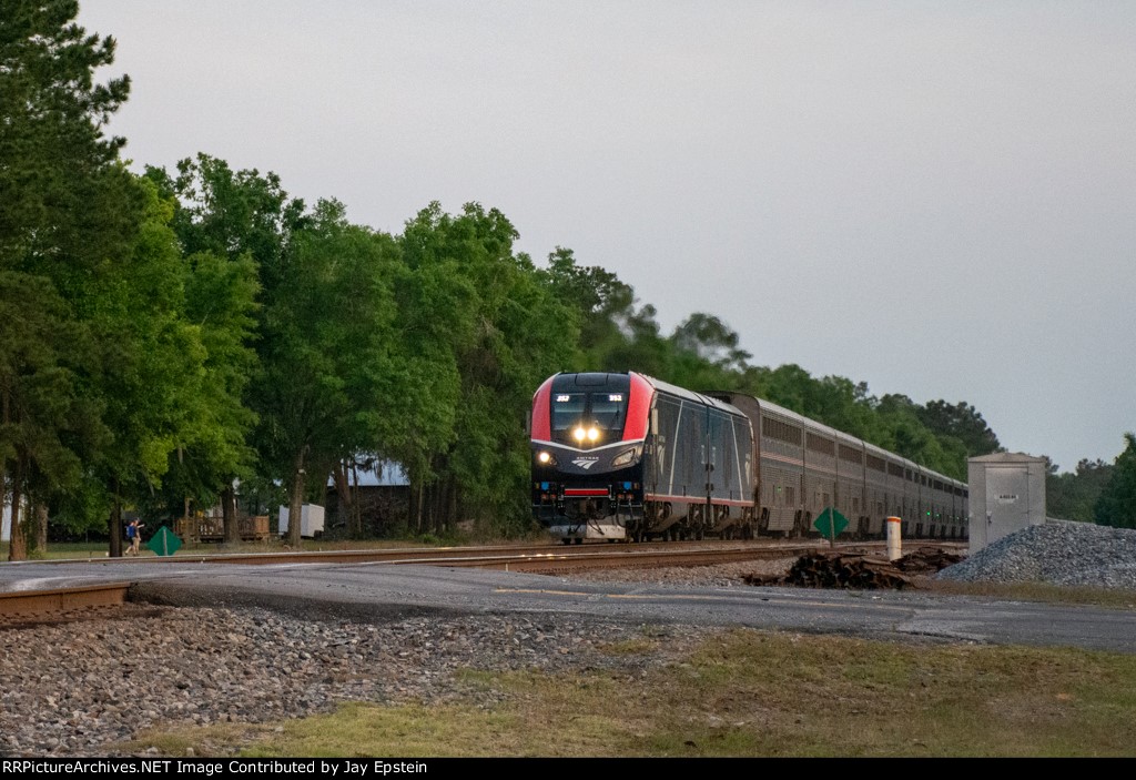 The northbound Auto Train bears down on Martin Street 